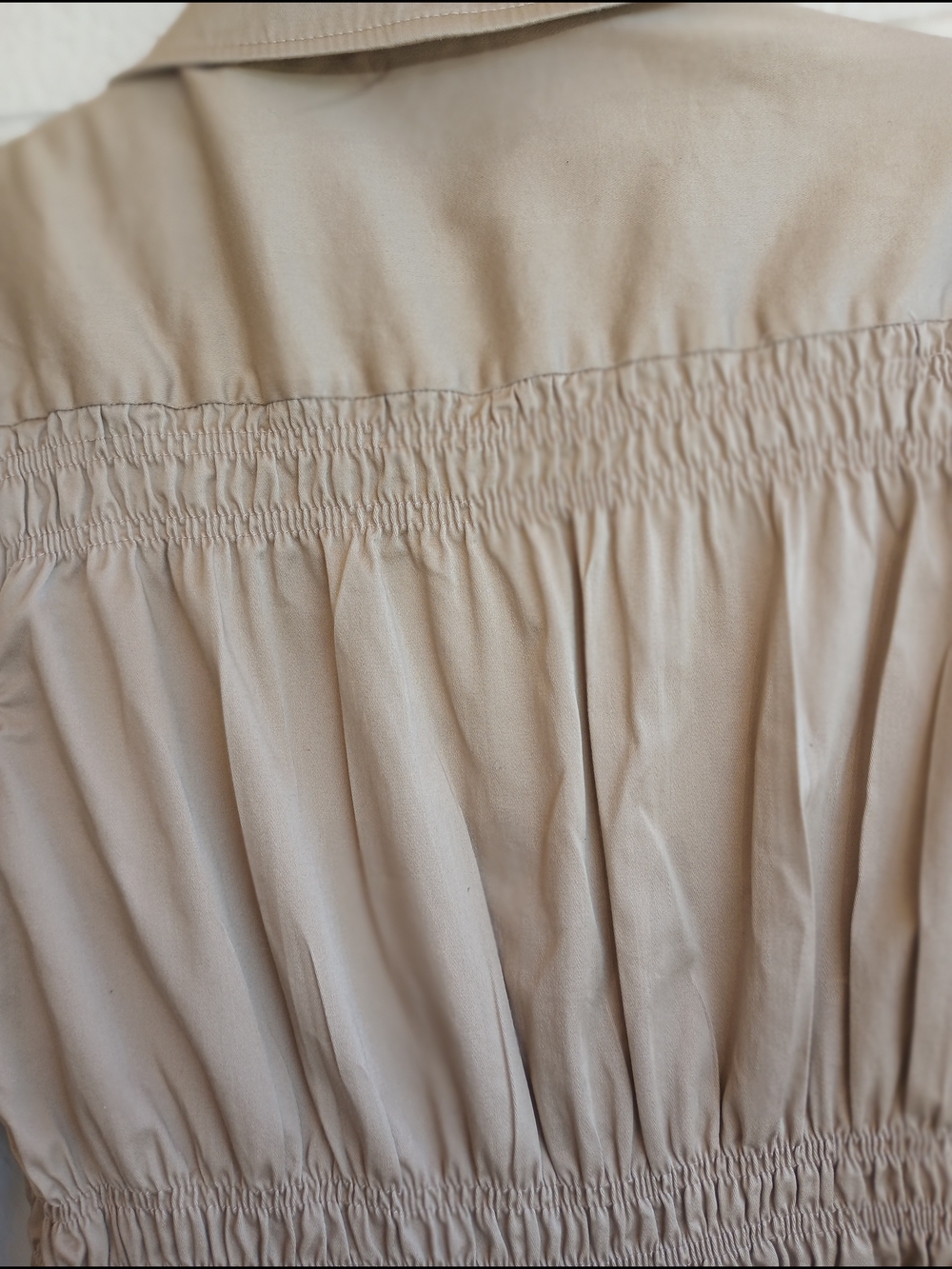 Sunny Taylor Beige Ruched Cotton Blazer Size L - Picture 6 of 11